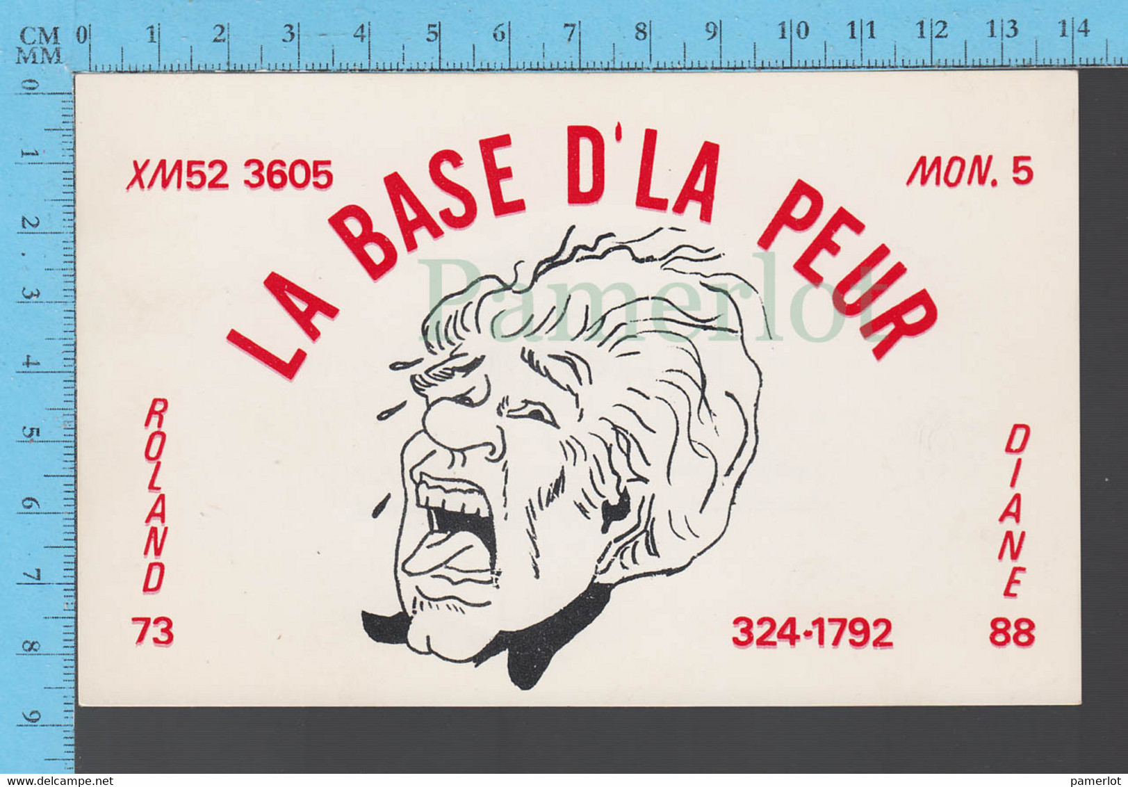 QSL - Base Et Mobile : De La Peur  -Montreal Que. - CB - CB-Funk