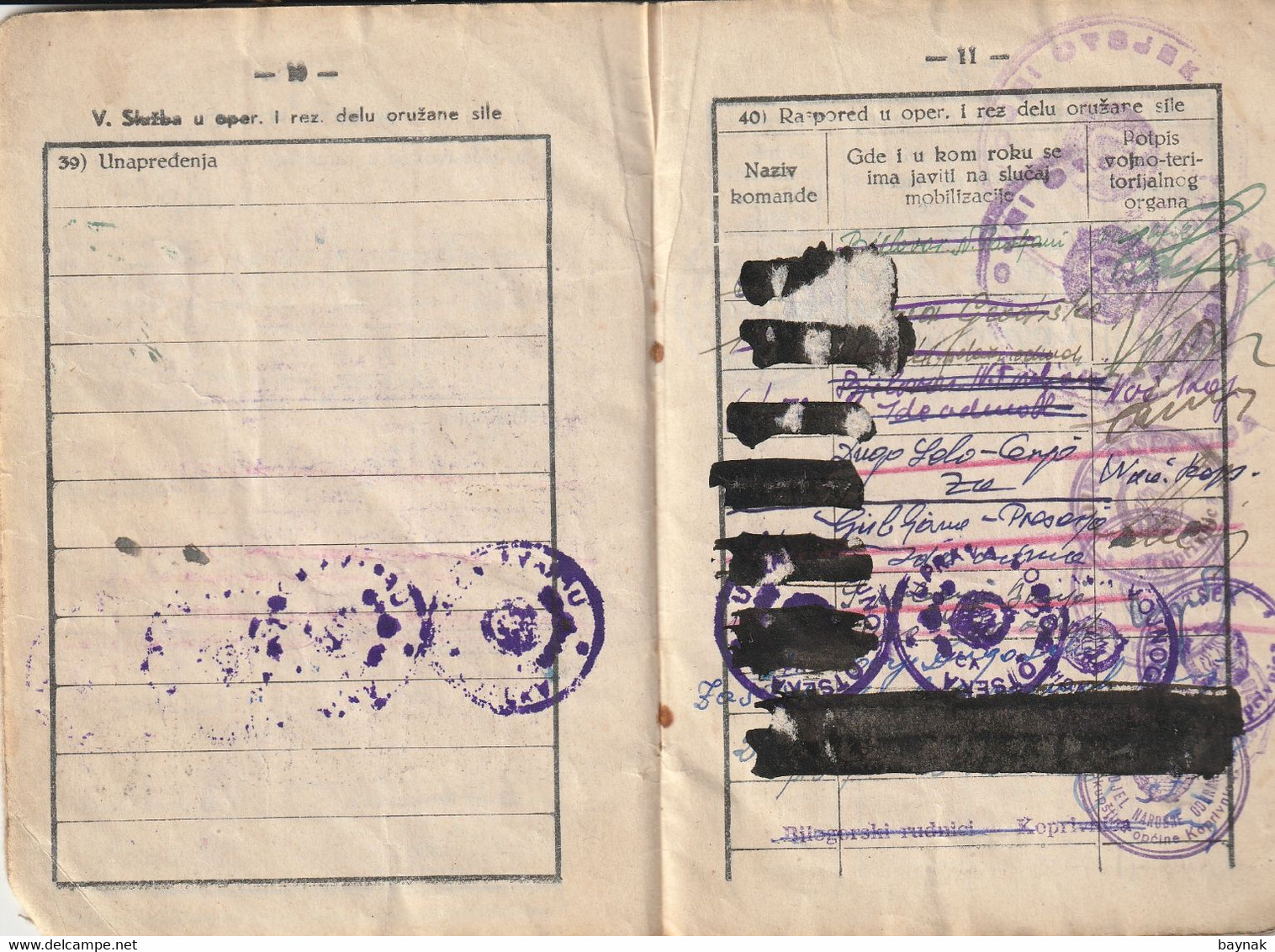 YUGOSLAVIA , CROATIA   - JNA  -- YU ARMY  -  VOJNA KNJIZICA  --  SOLDBUCH   - MILITARY PASS  - NDH  - 3 MJESECA  USTASA