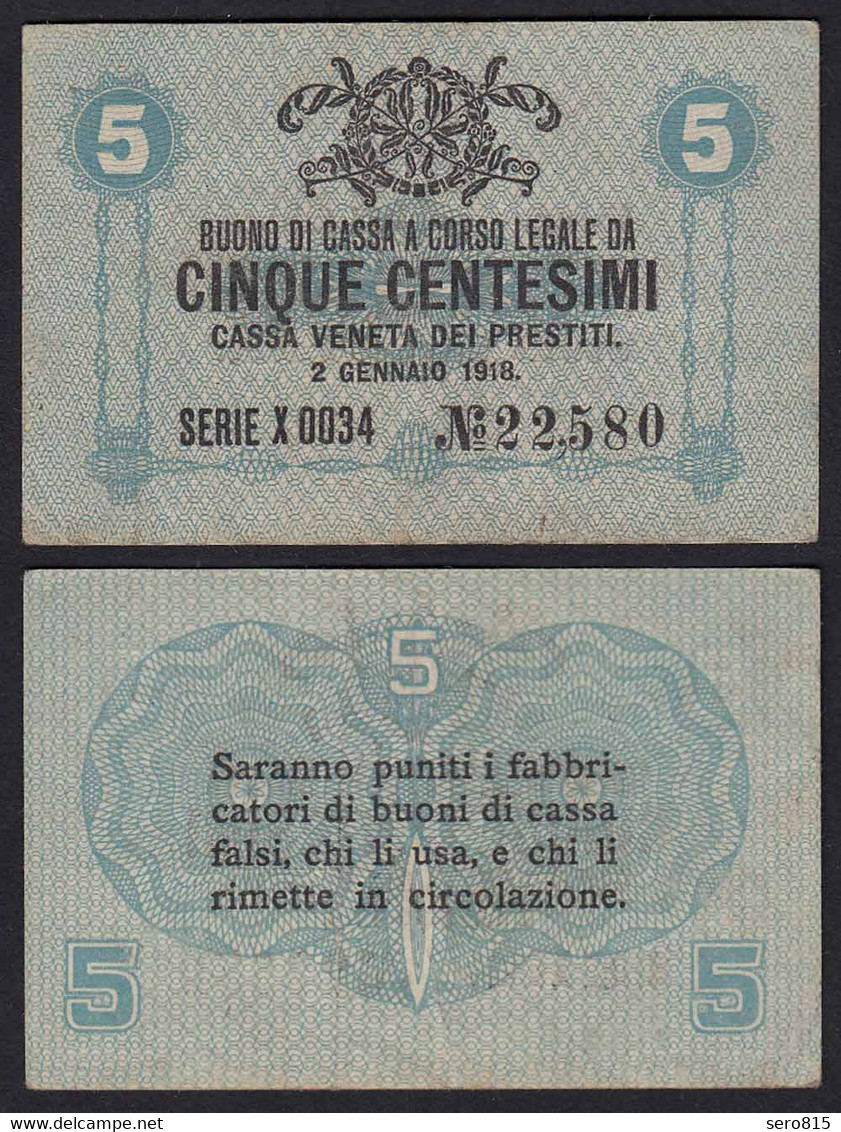 ITALIEN - ITALY 5 Centesimi 1918 Pick M1 - Gutes VF      (19218 - Andere & Zonder Classificatie