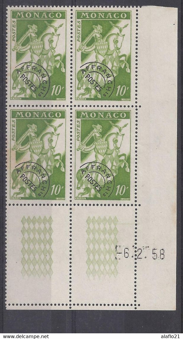 MONACO - PREO N° 12B - Bloc De 4 COIN DATE - NEUF SANS CHARNIERE - 6/2/58 - Préoblitérés