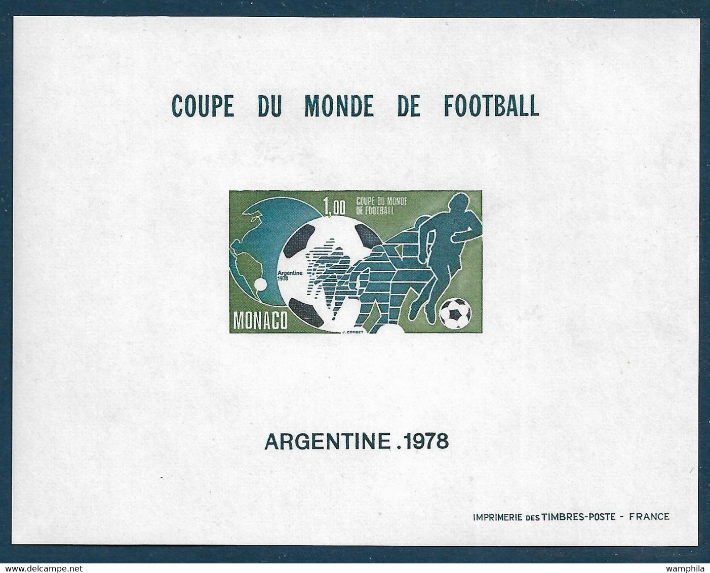 Monaco Bloc Spécial Gommé N°10**dentelé /10a** Non Dentelé, Coupe Du Monde Football 1978 En Argentine. Cote 1050€ - Plaatfouten En Curiosa