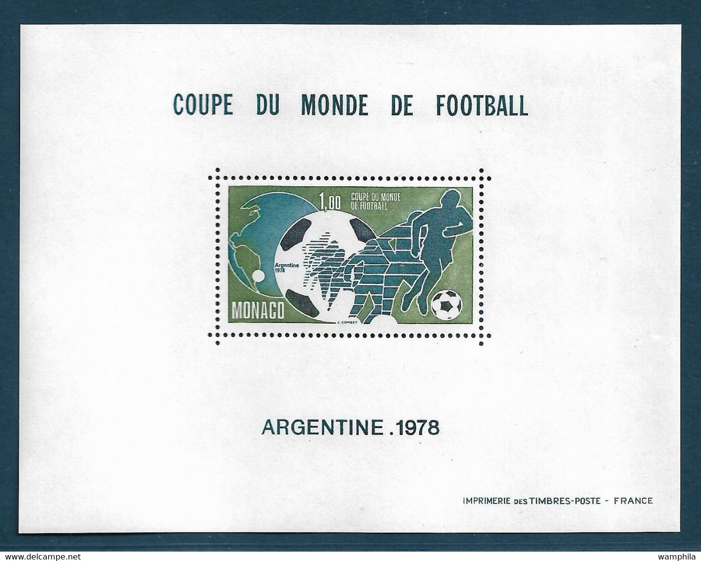 Monaco Bloc Spécial Gommé N°10**dentelé /10a** Non Dentelé, Coupe Du Monde Football 1978 En Argentine. Cote 1050€ - Plaatfouten En Curiosa