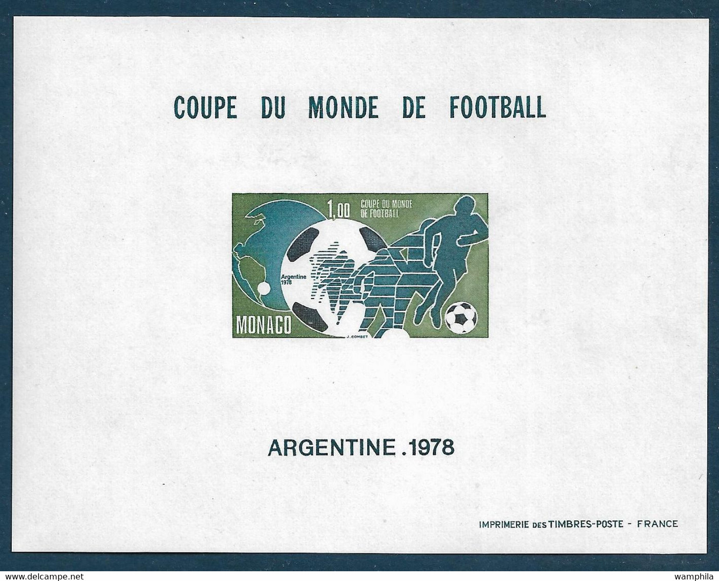 Monaco Bloc Spécial Gommé N°10**dentelé /10a** Non Dentelé, Coupe Du Monde Football 1978 En Argentine. Cote 1050€ - 1978 – Argentine