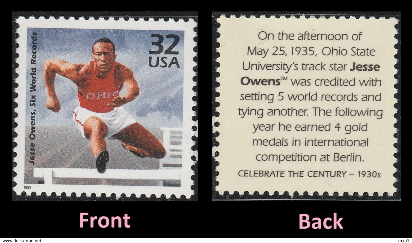 USA 1998 MiNr. 3036 Celebrate The Century 1930s Jesse Owens Athletics Olympic Games 1936 Berlin 1v MNH ** 0,80 € - Ete 1936: Berlin
