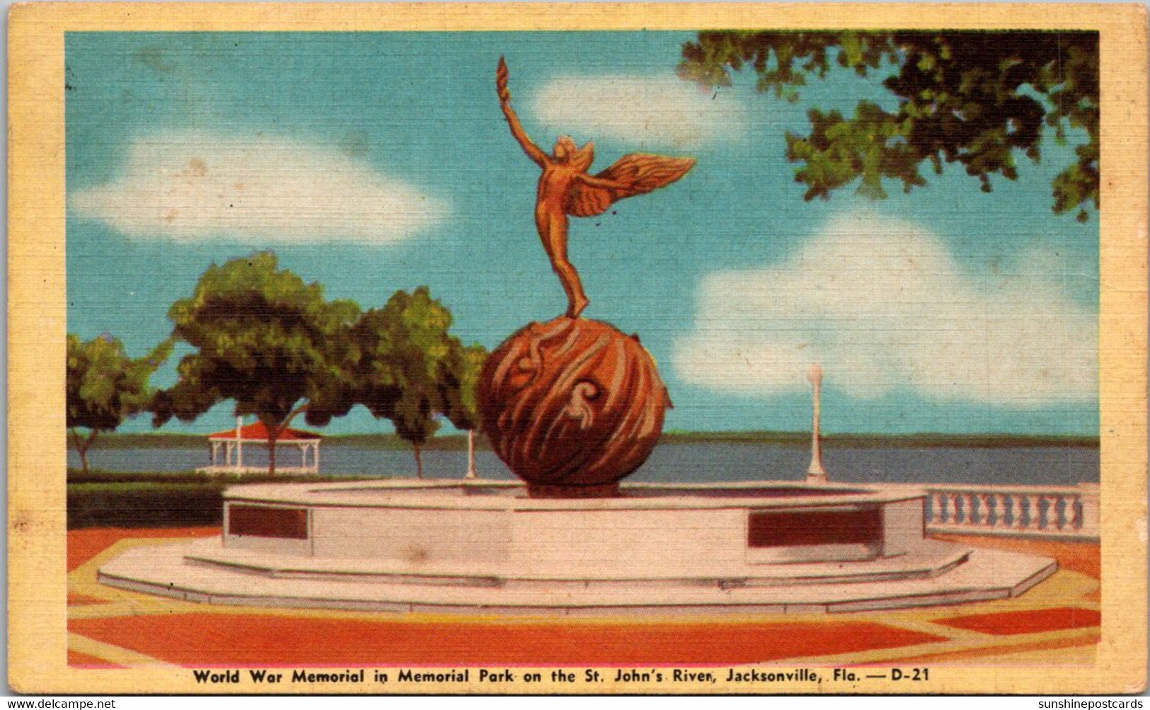 Florida Jacksonville Memorial Park World War Memorial 1948 Dexter Press - Jacksonville