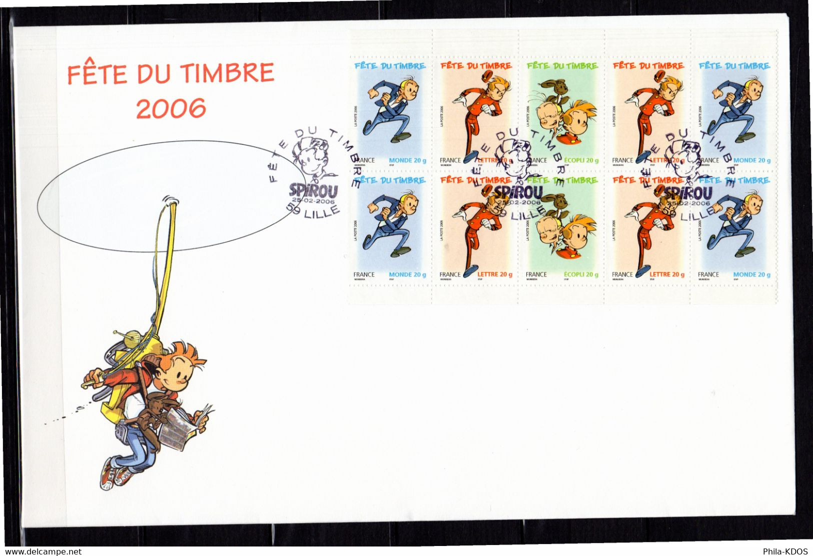 " FDT 2006 : SPIROU " Sur Enveloppe 1er Jour Grand Format De 2006 N° YT BC3877Ba . Parfait état. FDC - Fumetti