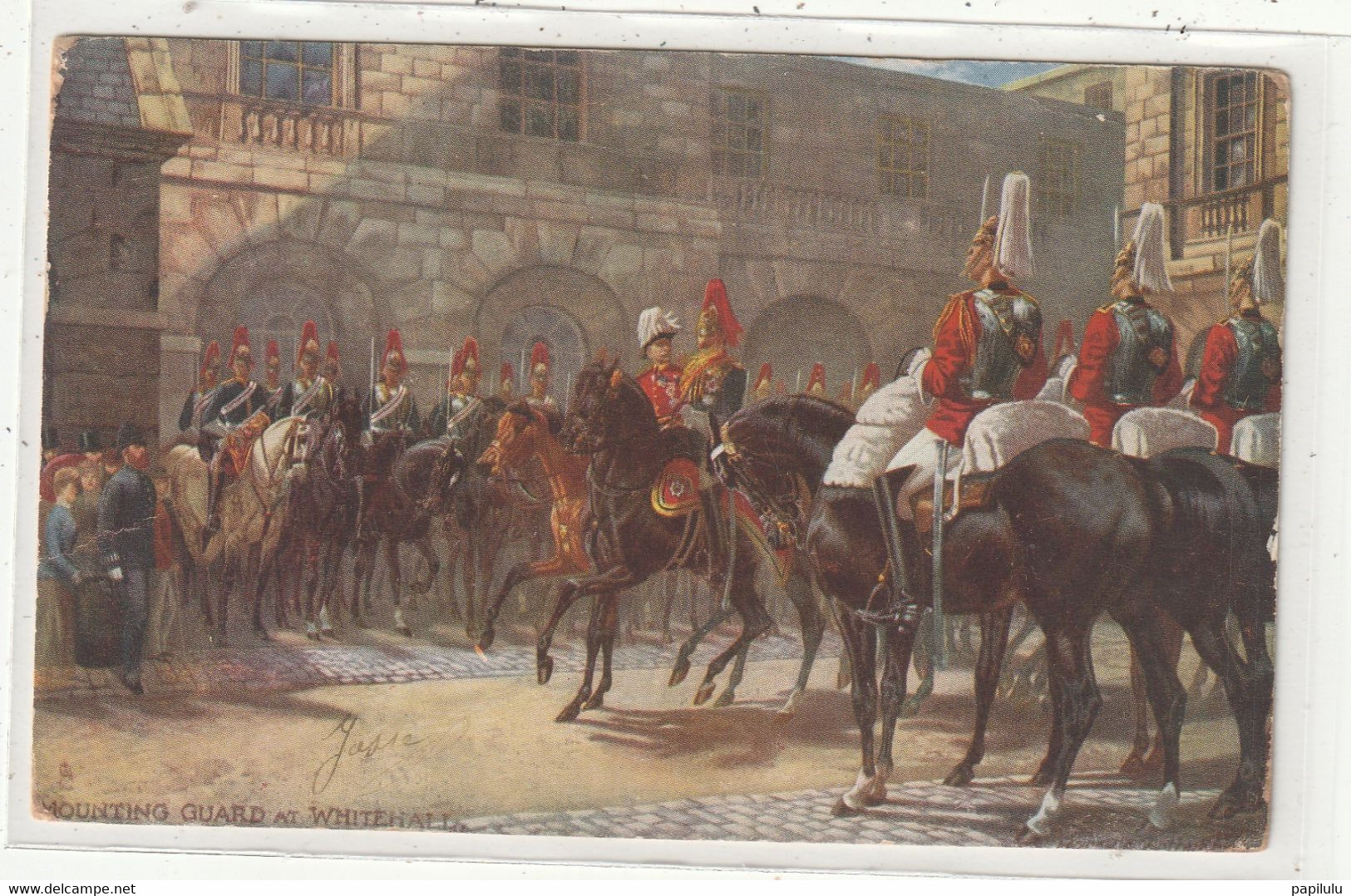 ANGLETERRE 16 : Mouting Guard At Whitehall ; édit. Raphael Tuck " Oilette N° 6412 - Whitehall
