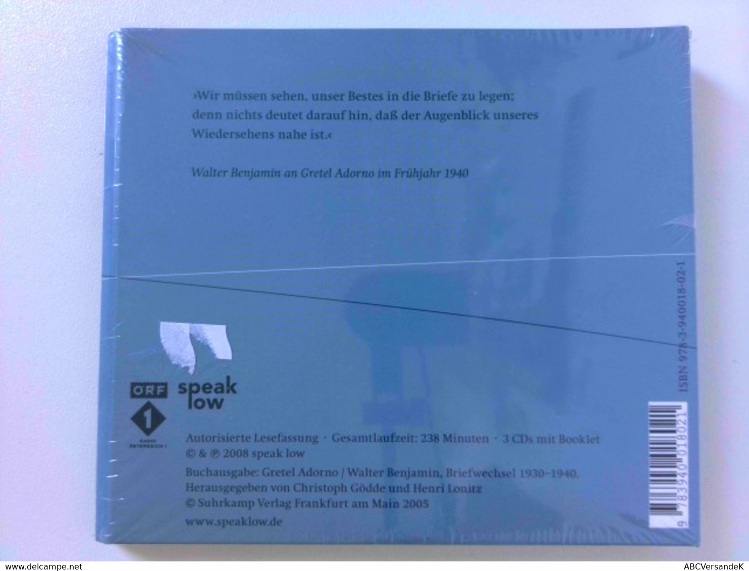 Gretel Adorno Walter Benjamin. Briefwechsel - CDs