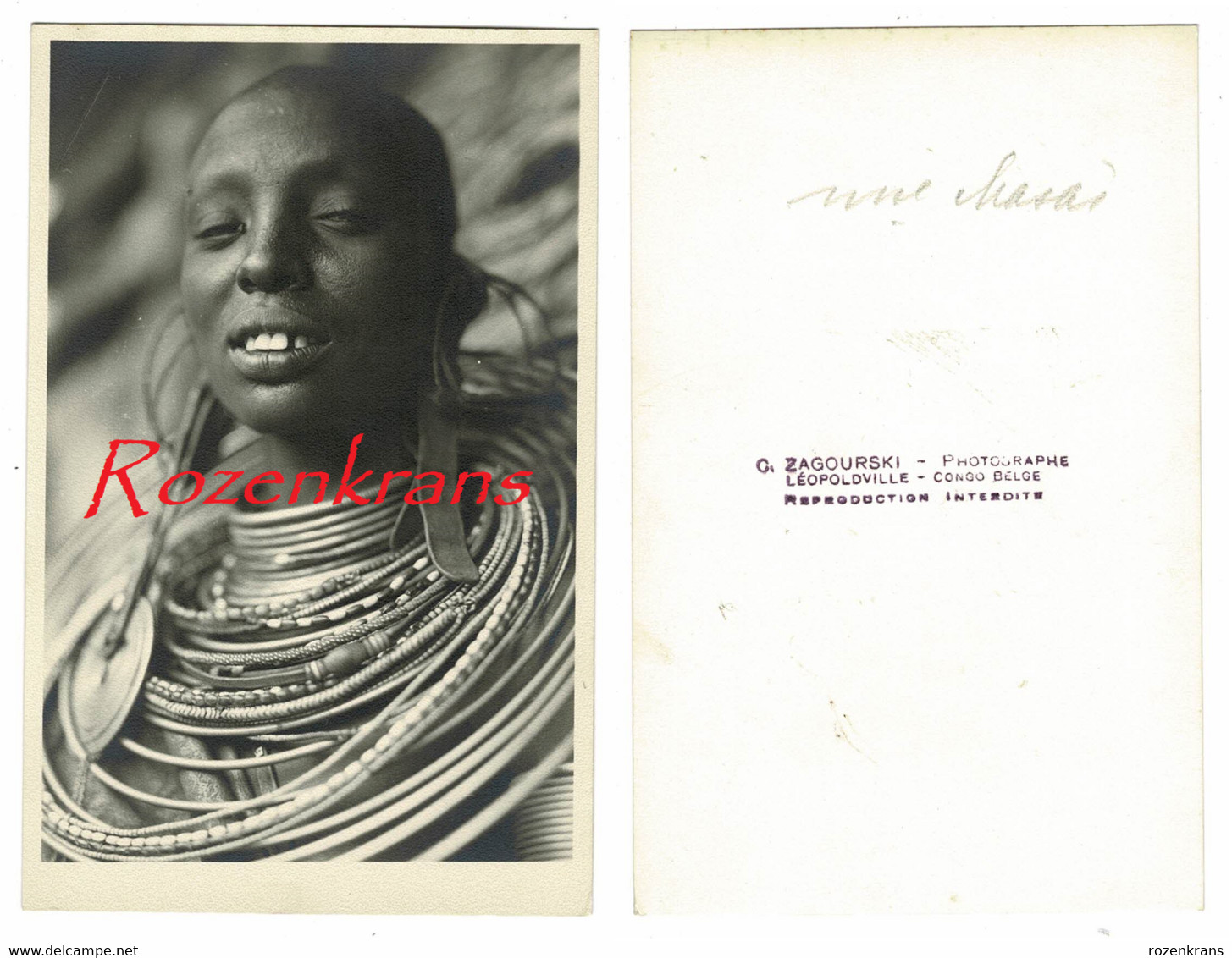 Carte Photo ZAGOURSKI Original Photo Kenya Kenia Masai Femme L'Afrique Qui Disparait Africa Ethnique CPA - Kenia