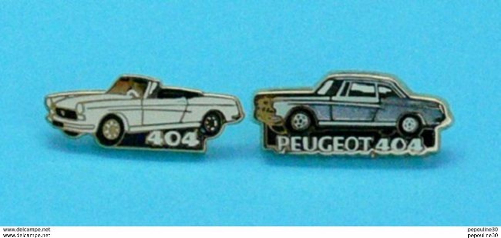 2 PIN'S //  ** MYTHIQUE 404 PEUGEOT & 404 CABRIOLET ** . (Helium Paris) - Peugeot