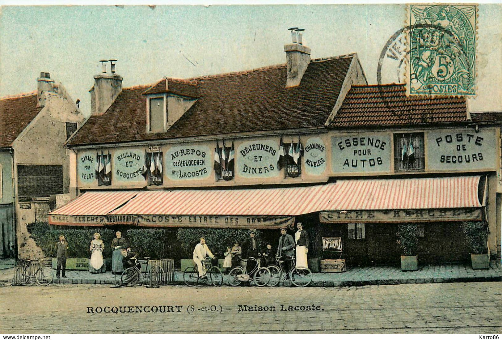 Rocquencourt * Façade De La Maison LACOSTE , Au Repos Des Vélocemen * Café Bar Billard Auberge - Rocquencourt