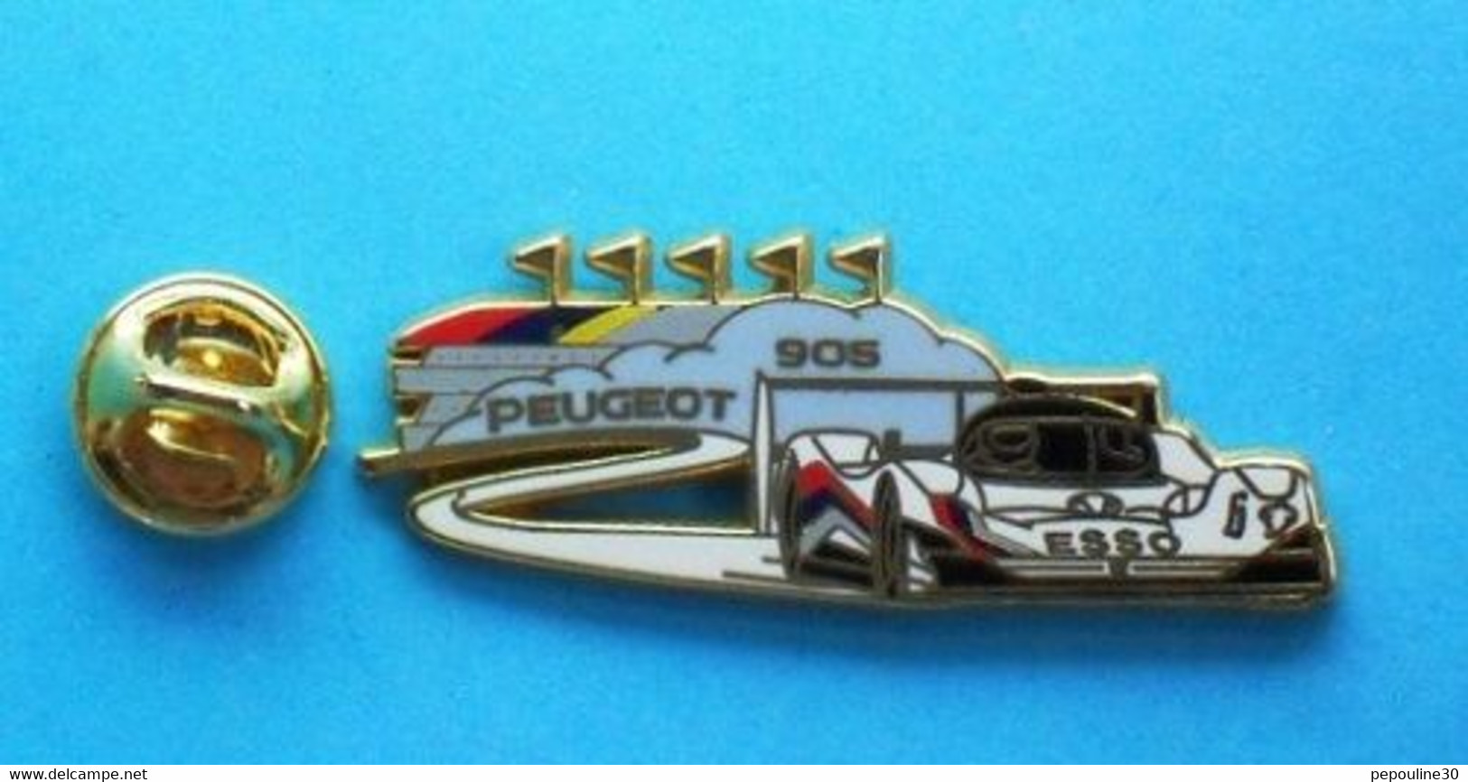 1 PIN'S //   ** PEUGEOT 905 / ESSO ** . (Arthus Bertrand Paris) - Peugeot