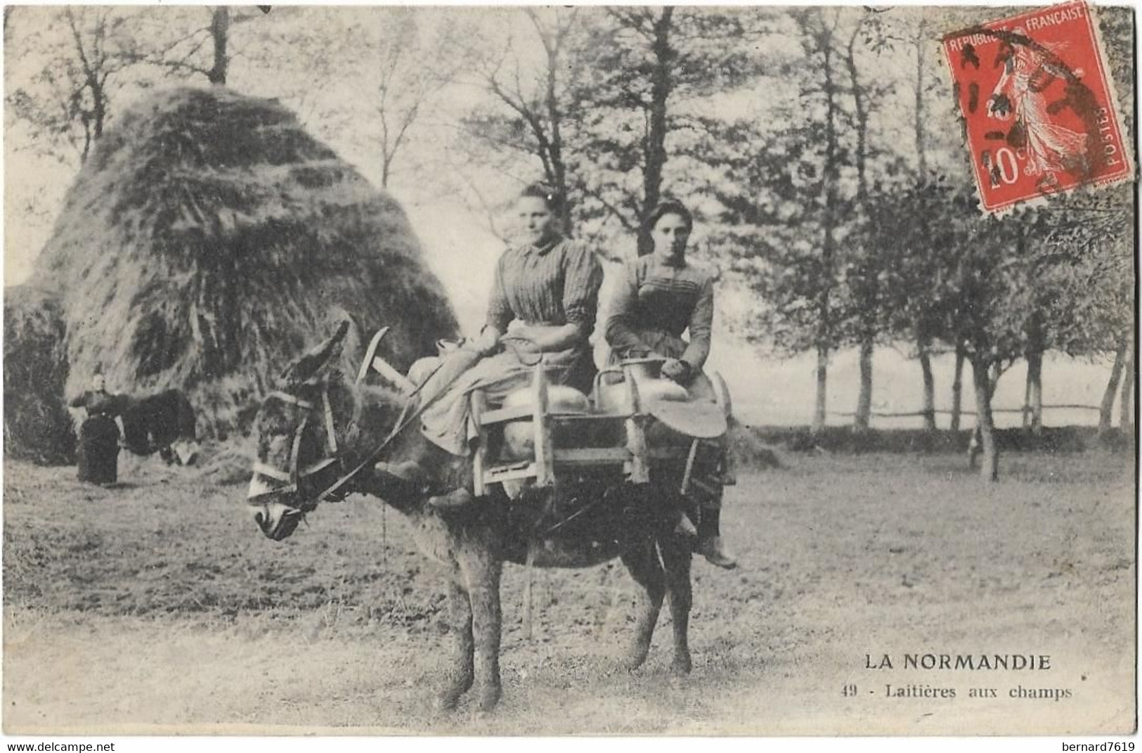 Agriculture -   Normandie -  La Normandie  -   Laitieres Aux Champs - Attelages