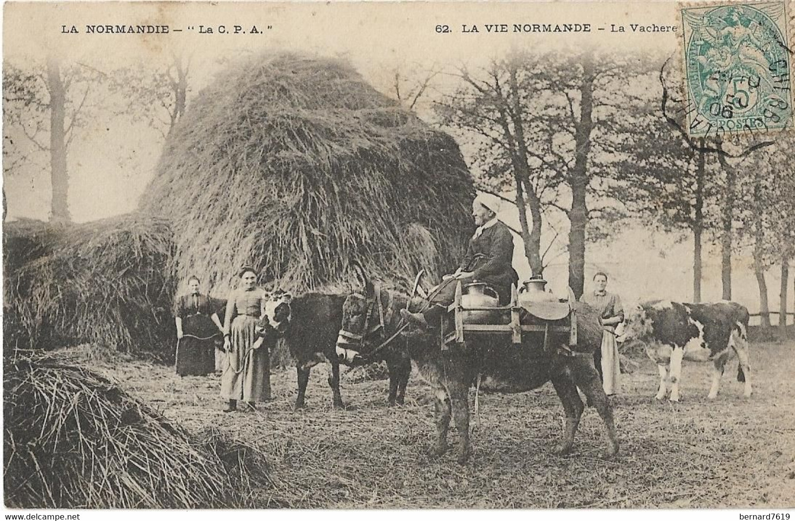 Agriculture -   Normandie -  La  Vie  Normande  -   La  Vachere - Carte Ecrite De Bayeux - Attelages