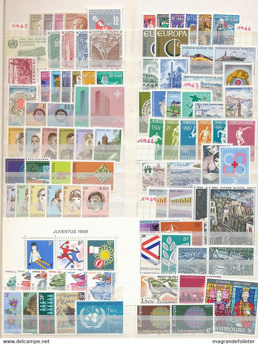 TIMBRE STAMP ZEGEL SUPERBE COLLECTION LUXEMBOURG ENTRE 1965-1996 TOUS XX CÔTE 1100 EUROS - Años Completos