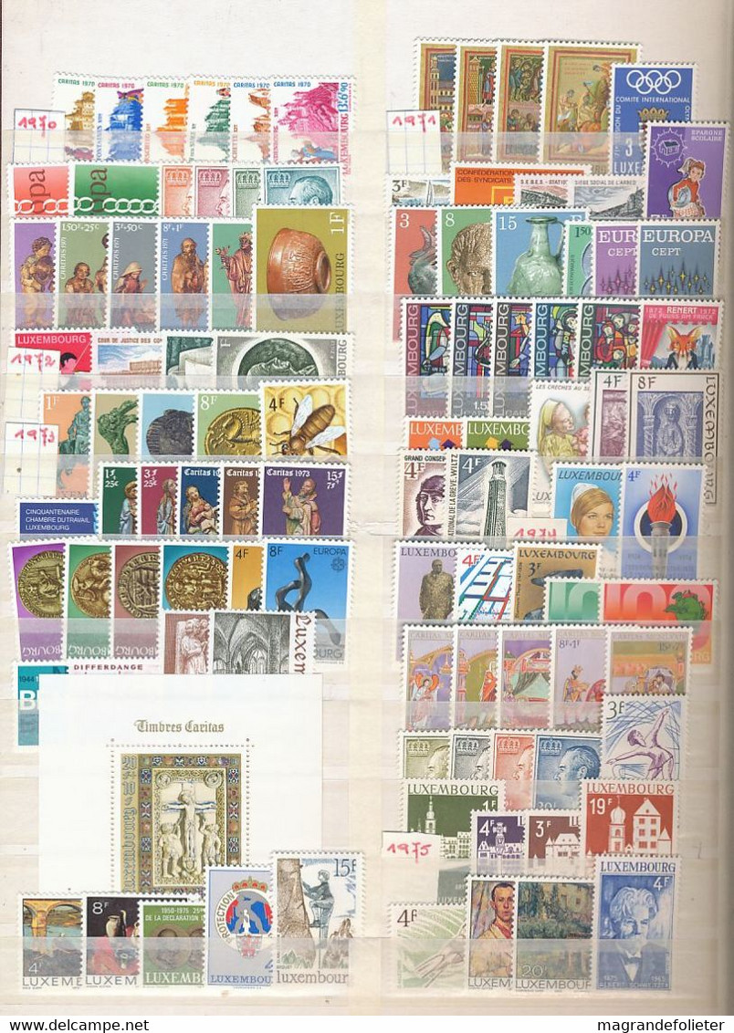 TIMBRE STAMP ZEGEL SUPERBE COLLECTION LUXEMBOURG ENTRE 1965-1996 TOUS XX CÔTE 1100 EUROS - Années Complètes