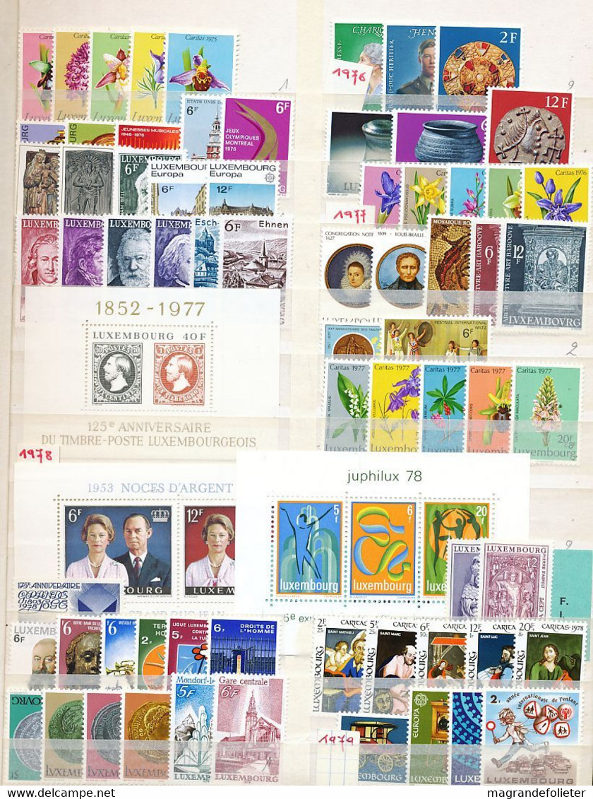 TIMBRE STAMP ZEGEL SUPERBE COLLECTION LUXEMBOURG ENTRE 1965-1996 TOUS XX CÔTE 1100 EUROS - Años Completos