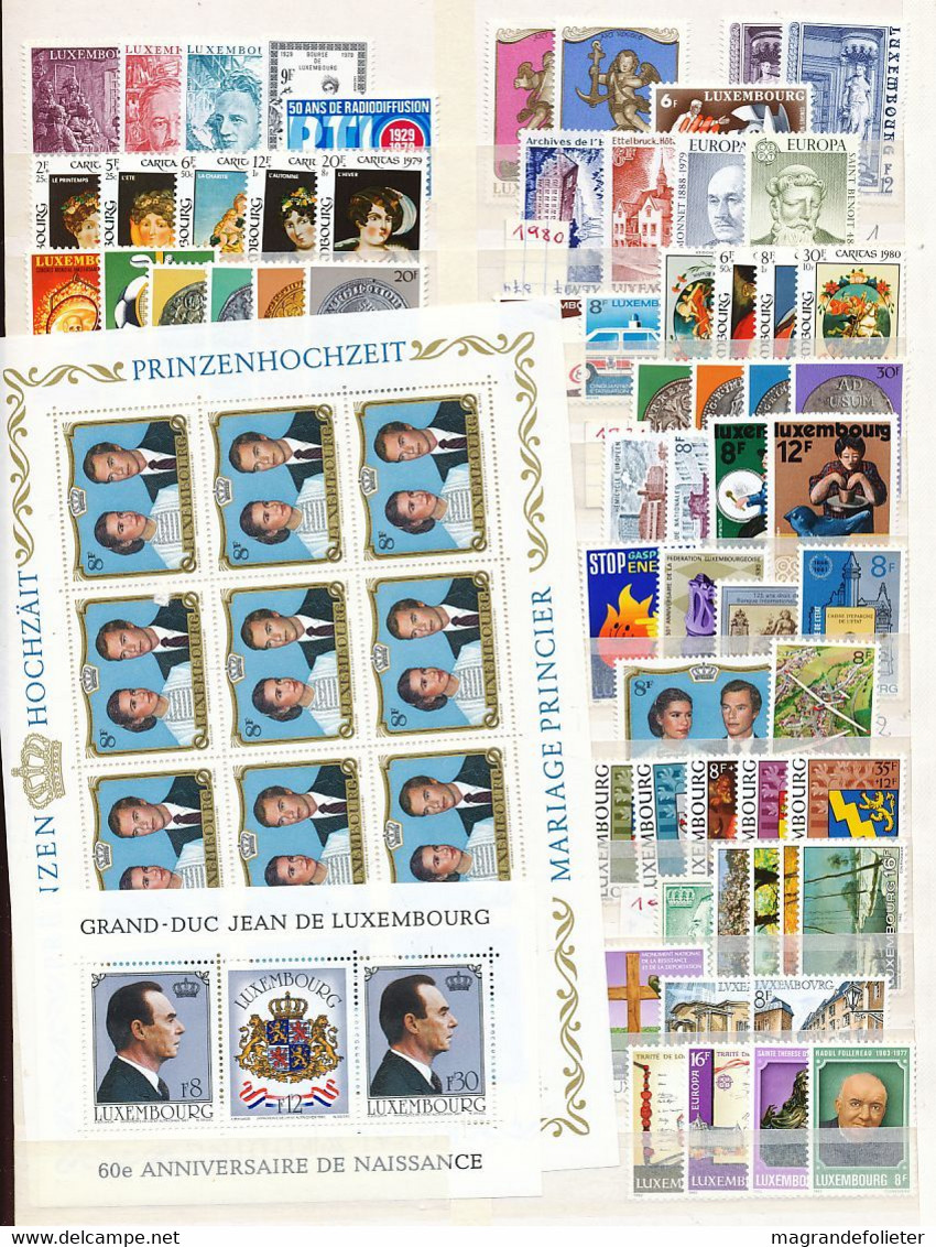 TIMBRE STAMP ZEGEL SUPERBE COLLECTION LUXEMBOURG ENTRE 1965-1996 TOUS XX CÔTE 1100 EUROS - Années Complètes