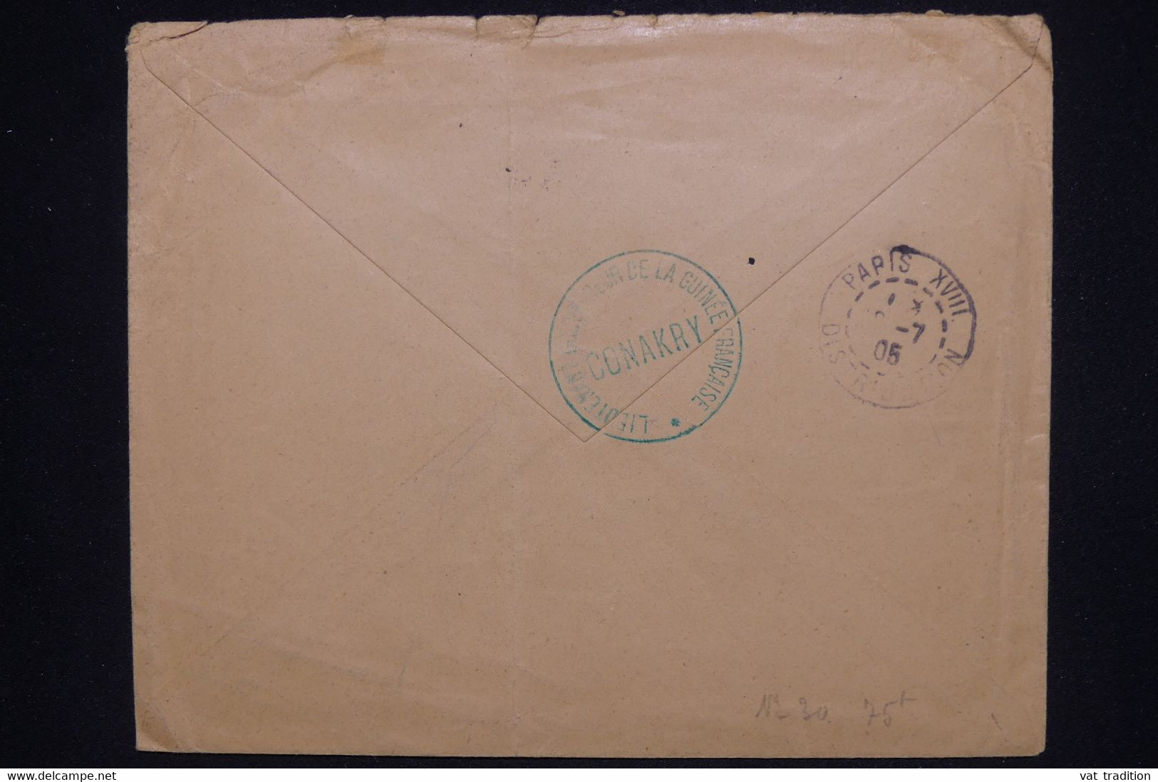 GUINÉE - Enveloppe Du Cabinet Du Gouverneur De La Guinée Pour Paris En 1905 - L 128006 - Storia Postale