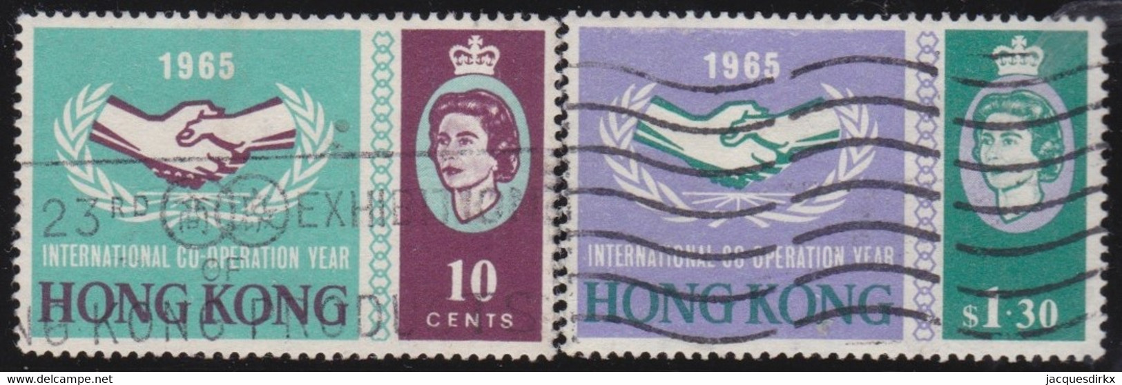 Hong Kong  .   SG  .   216/217       .    O   .   Cancelled - Used Stamps