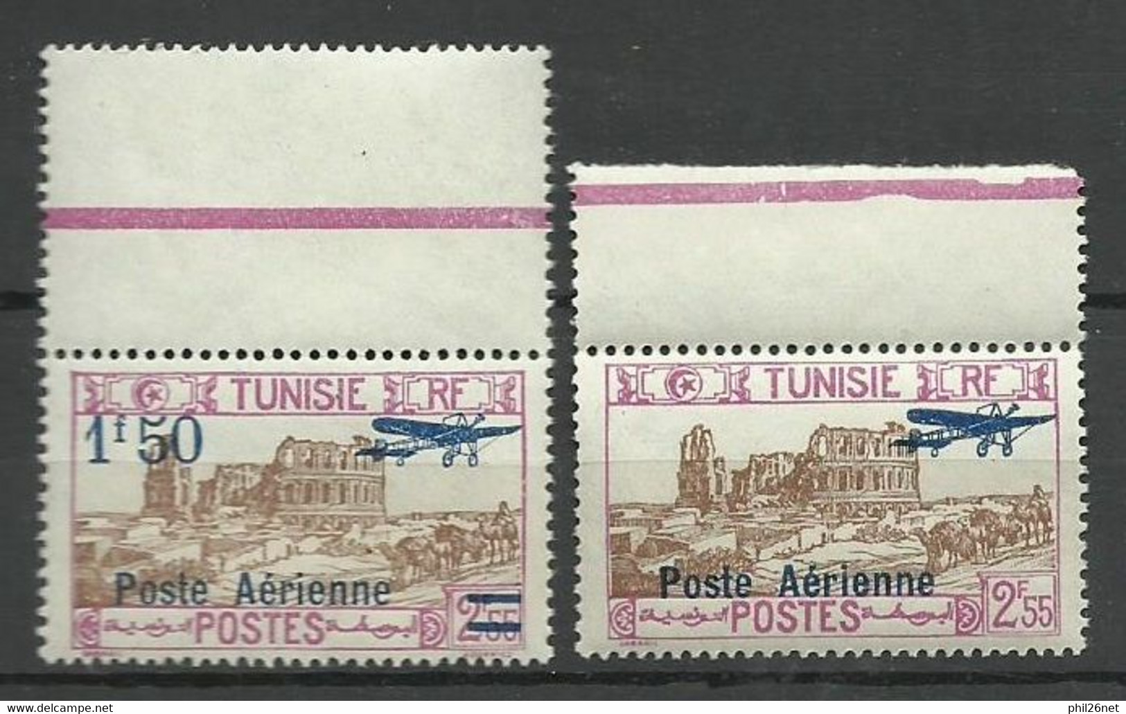 Tunisie Poste Aérienne    N° 9  Et 10     Neufs    *      B/TB - Airmail