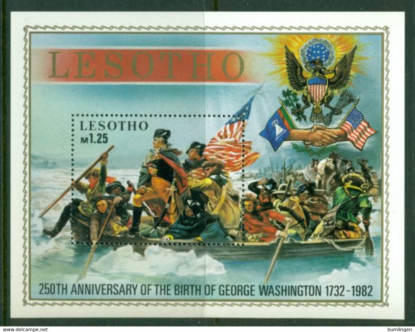 LESOTHO 1982 Mi BL 15** 250th Anniversary Of The Birth Of George Washington [DP1564] - George Washington