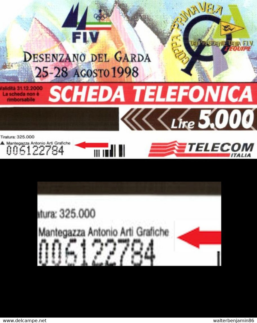 G 862 C&C 2947 SCHEDA TELEFONICA USATA COPPA PRIMA VELA VARIANTE OCR ALTO - [3] Fehlliste