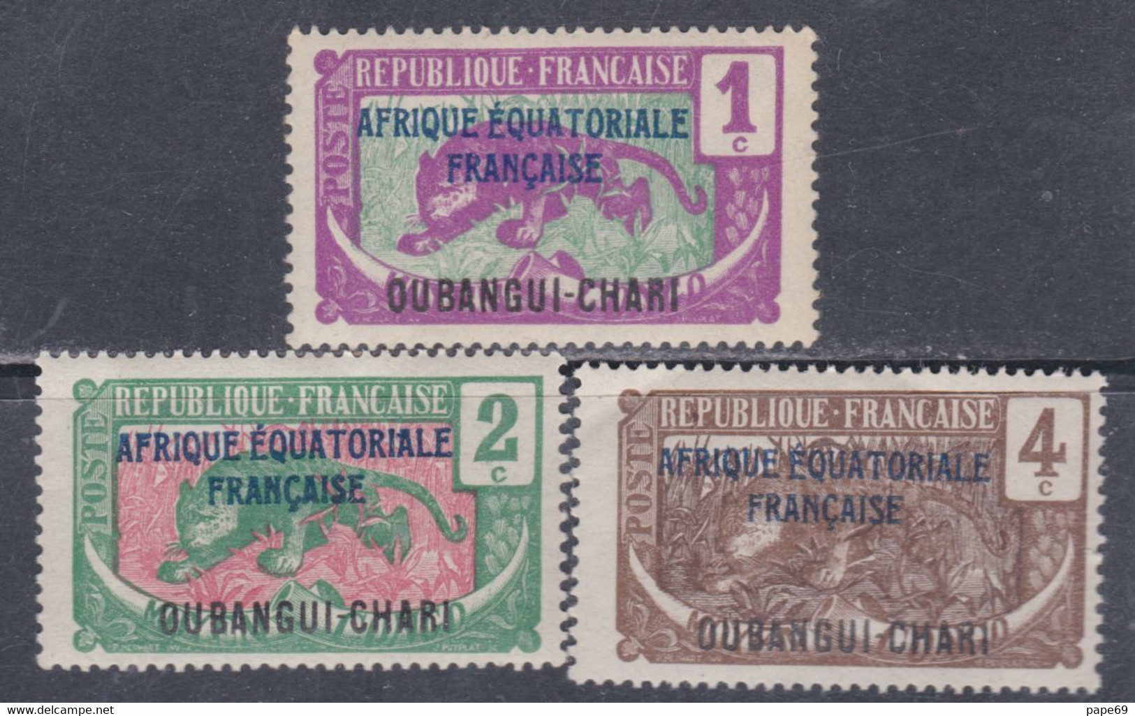 Oubangui N° 43 / 45  XX Partie De Série : Les 3 Valeurs Sans  Charnière, TB - Other & Unclassified
