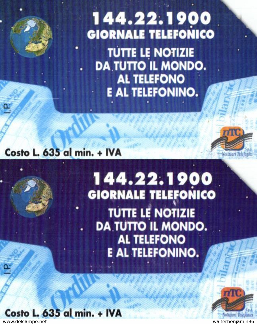 G 381 C&C 2415 2 SCHEDE USATE GIORNALE TELEFONICO 30.06.96 5 & 10 2^A QUALITÀ - Errori & Varietà