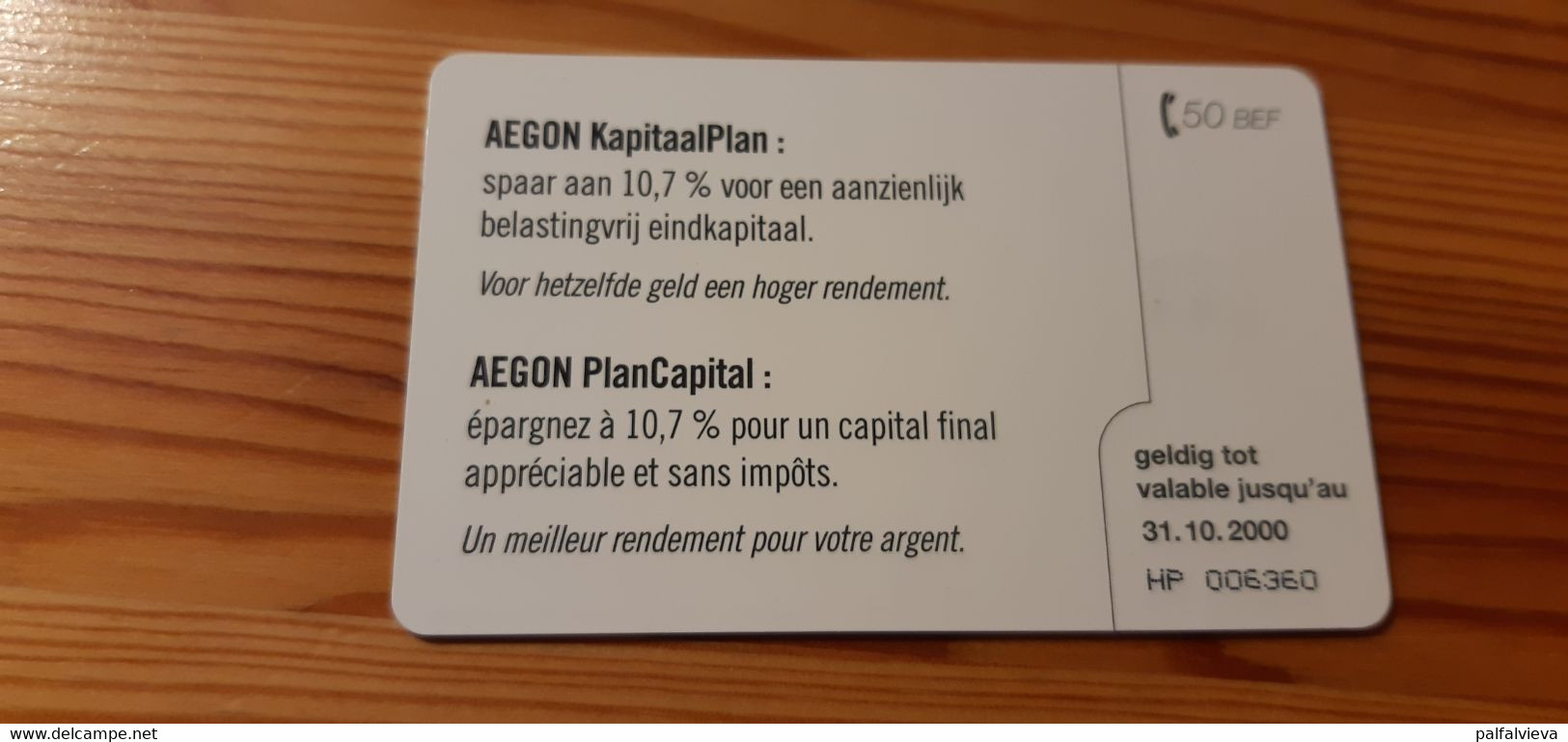 Phonecard Belgium - Aegon - Avec Puce