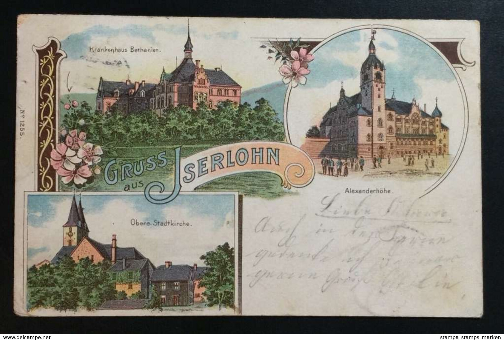 AK Litho Gruss Aus ISERLOHN Alexanderhöhe, Krankenhaus Bethanien, Obere Stadtkirche Gestempelt Iserlohn 1900 Und Hückesw - Iserlohn