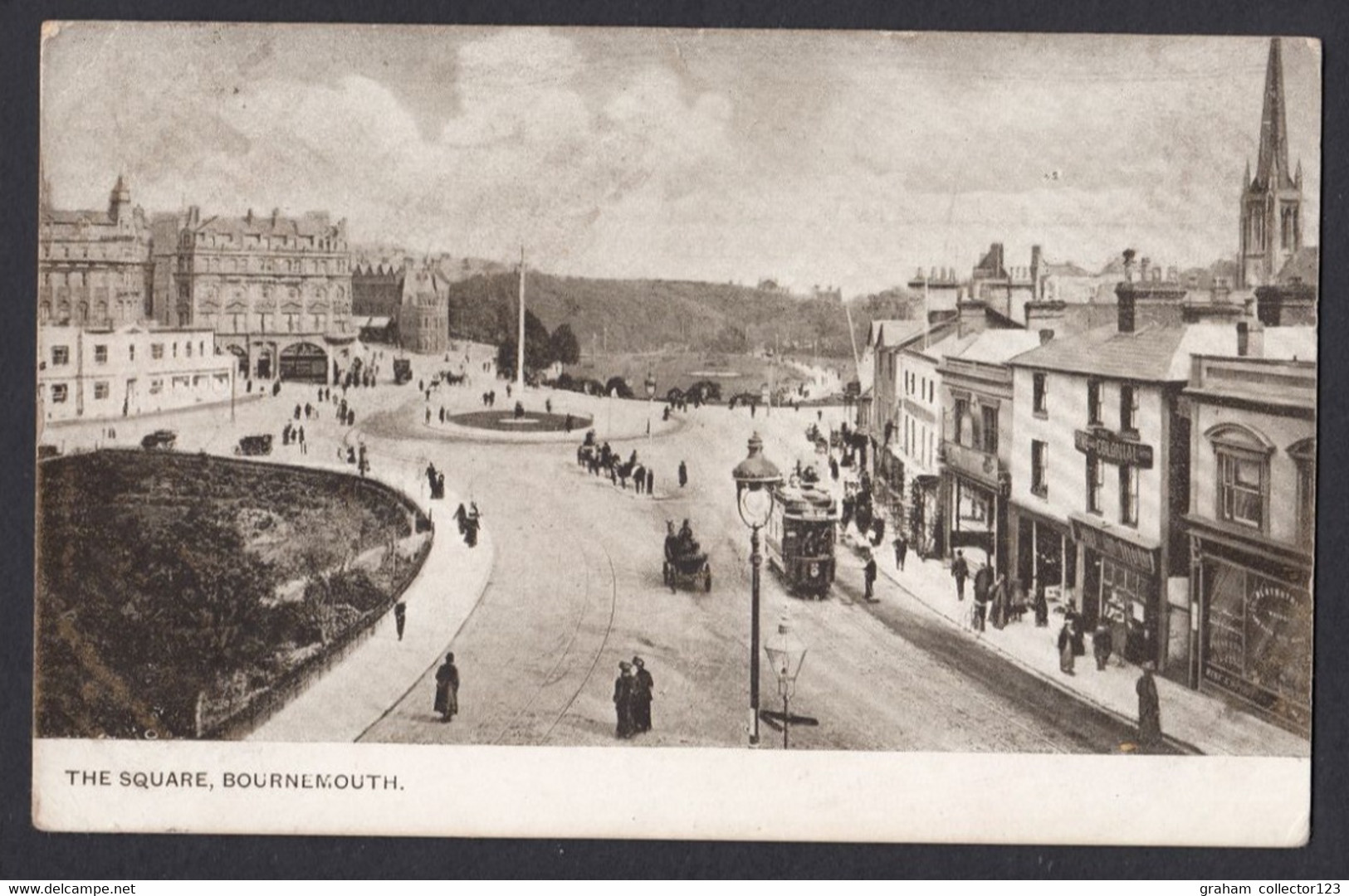 Edwardian Printed Postcard The Square Bournemouth Road Street Tram 1906 - Bournemouth (bis 1972)