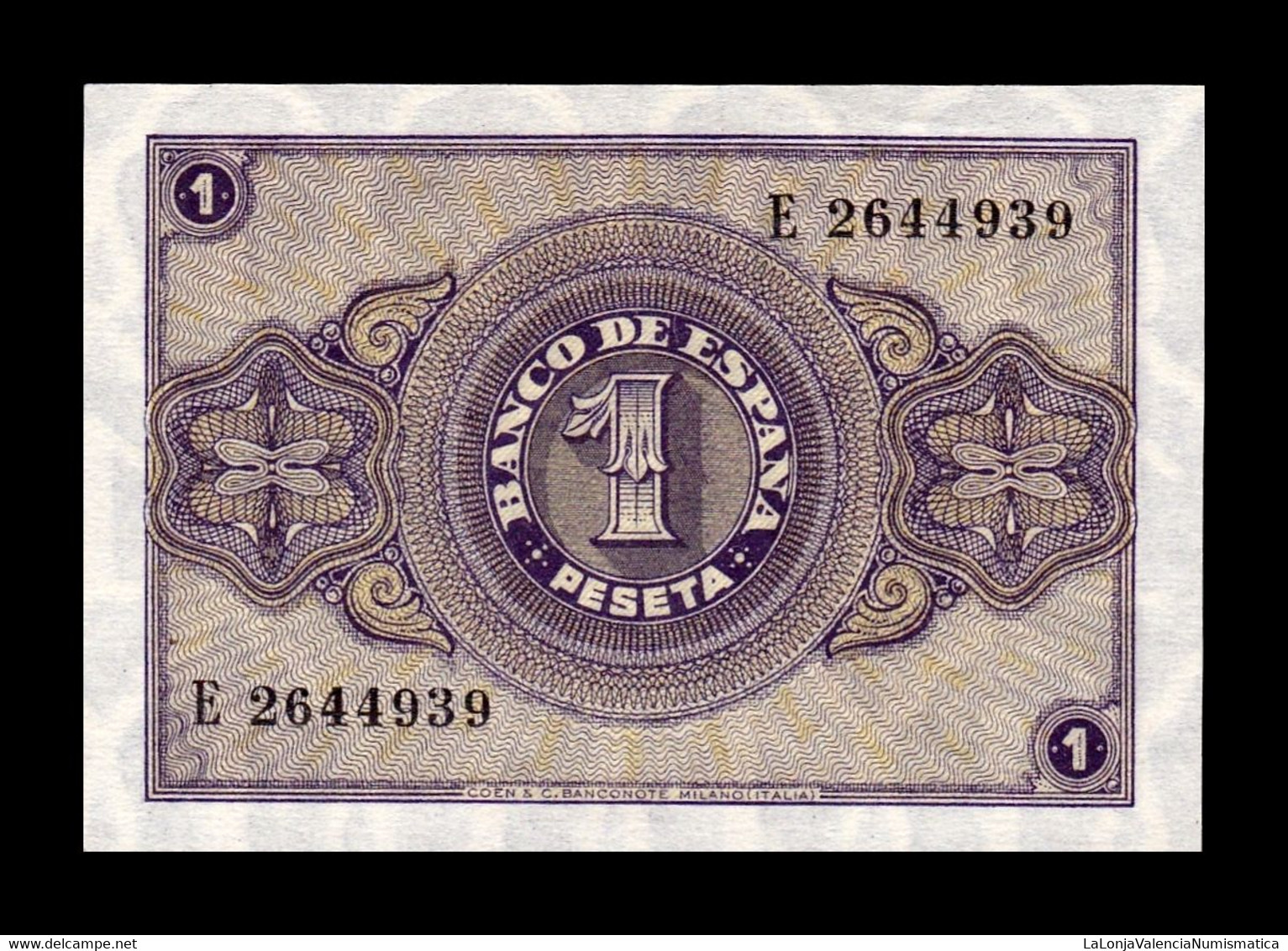 España Spain 1 Peseta Burgos 1937 Pick 104 Serie E SC UNC - 1-2 Pesetas