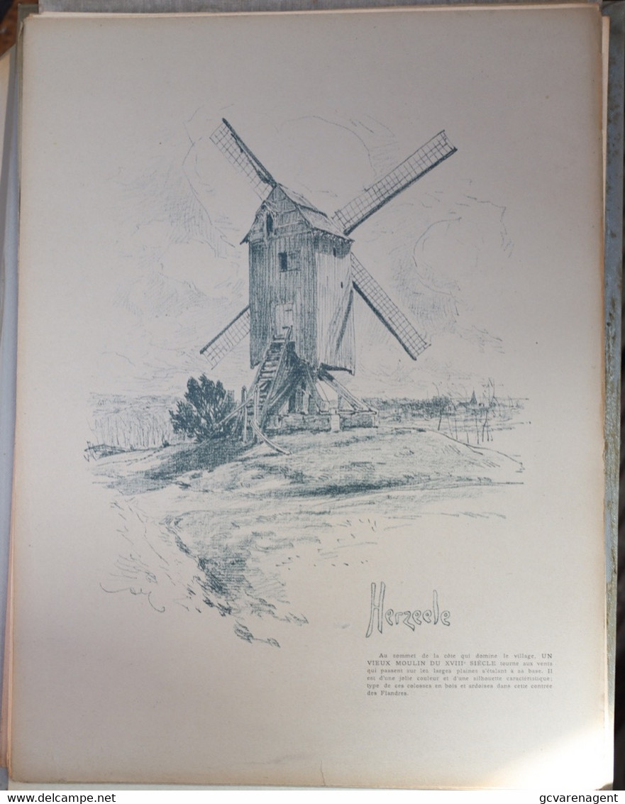 HERZELE   - LITHOGRAPHIE DE ARMAND HEINS - 37 X 26 CM -  VIEUX MOULIN      ==     2 AFBEELDINGEN - Herzele