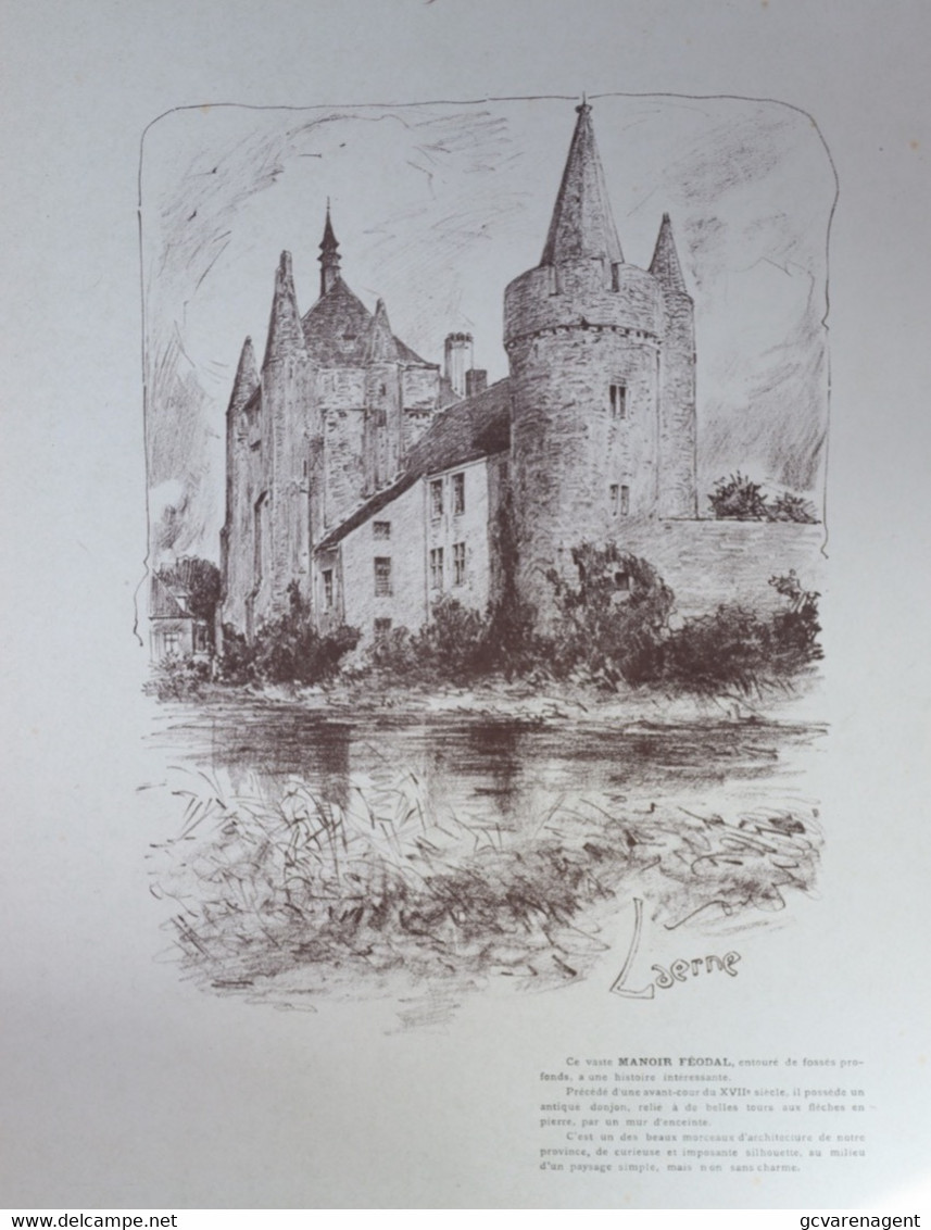 LAARNE    - LITHOGRAPHIE DE ARMAND HEINS - 37 X 26 CM - MANOIR FEODAL       ==     2 AFBEELDINGEN - Laarne