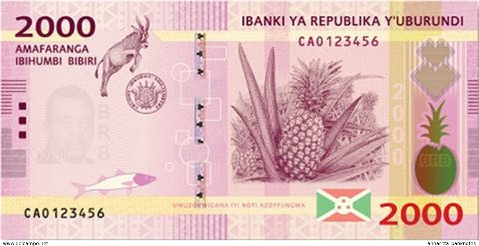 Burundi (BRB) 500 Francs 2015 UNC Cat No. P-50a / BI236a - Burundi