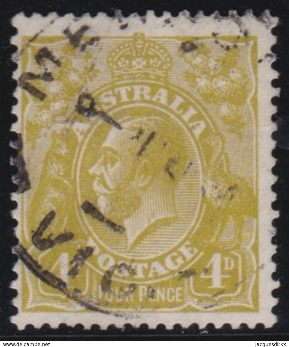 Australia   .    SG    .   102 (2 Scans)  FOUR PENCE In Thinner Letters  .     O      .    Cancelled - Usati