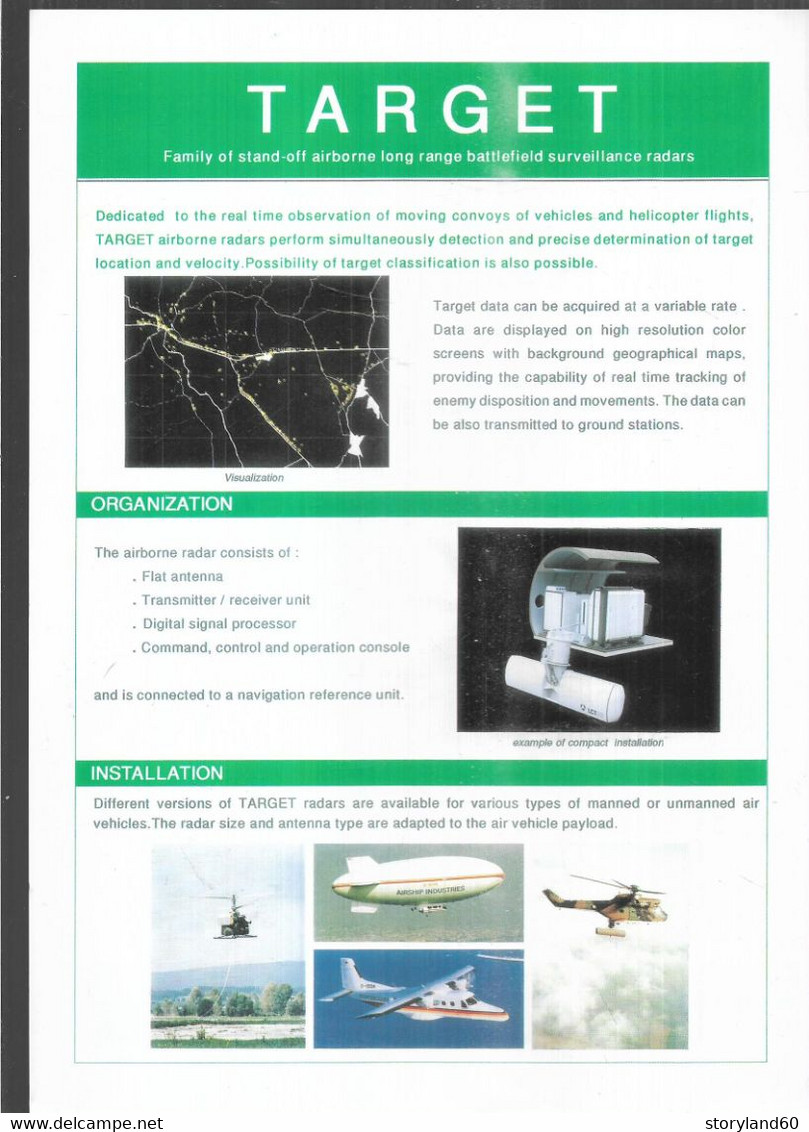 Dirigeable Aérostation, Lot De Documents Publicitaires Années 80-90 ,flyers Et Photos , Aviation , Drones , Radars Lot1 - Werbung