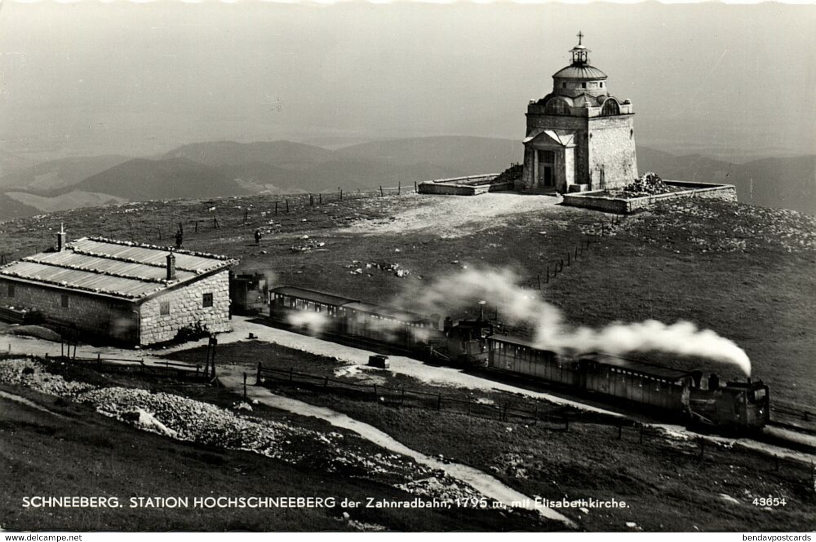 Austria, Zahnradbahn Schneeberg Station, Rack Railway Train, RPPC Postcard - Schneeberggebiet