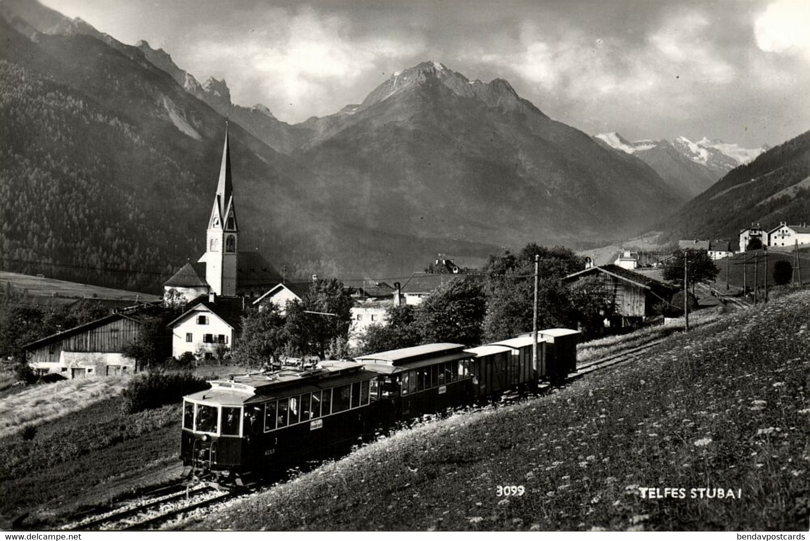 Austria, TELFES Im Stubai, Stubaitalbahn, Branch Line Railway Train, RPPC - Telfs