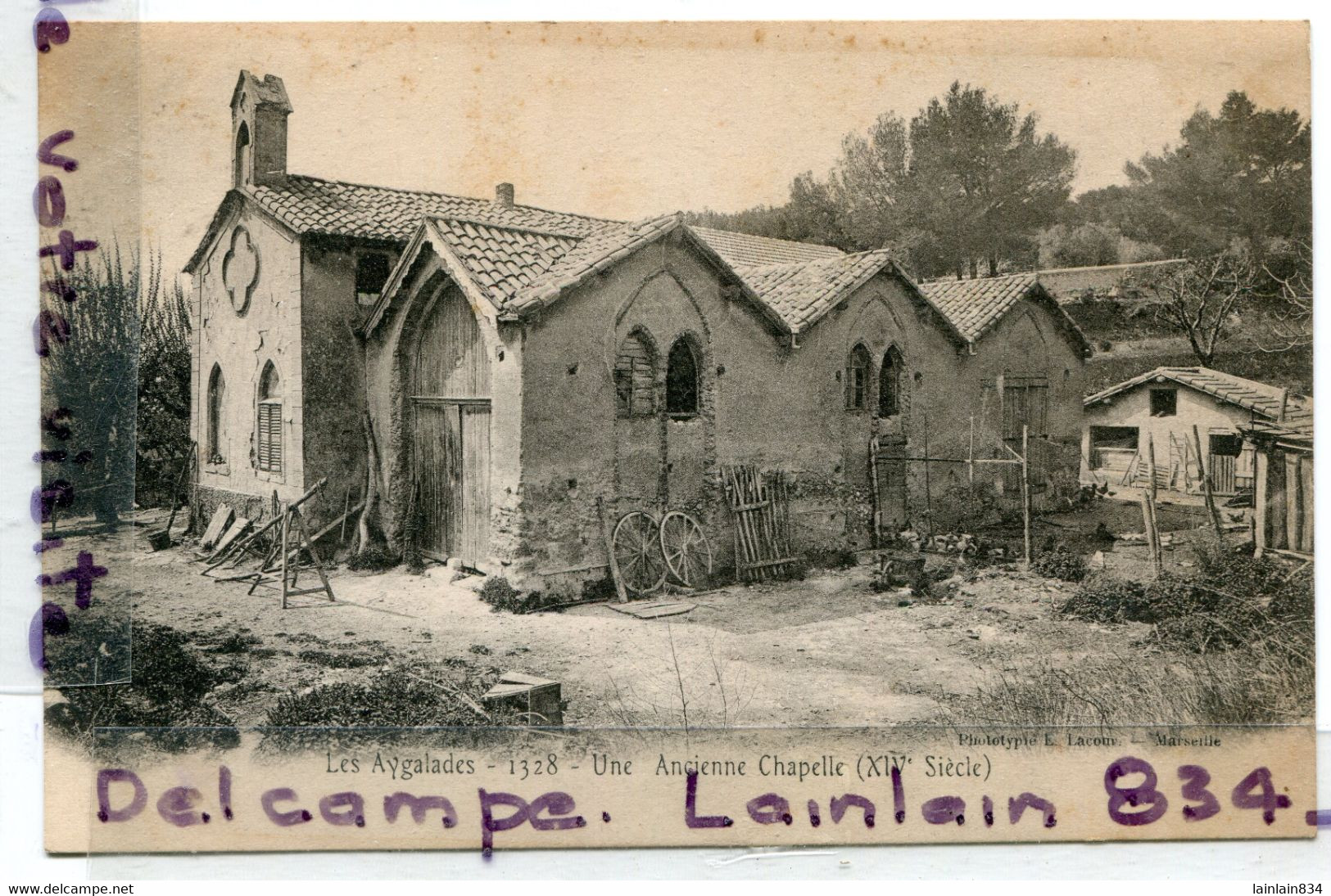 - 1328 - Les Aygalades - Marseille, Une Ancienne Chapelle, Servant De Remise, Précurseur, Non écrite, TTBE, Scans. - Quartiers Nord, Le Merlan, Saint Antoine