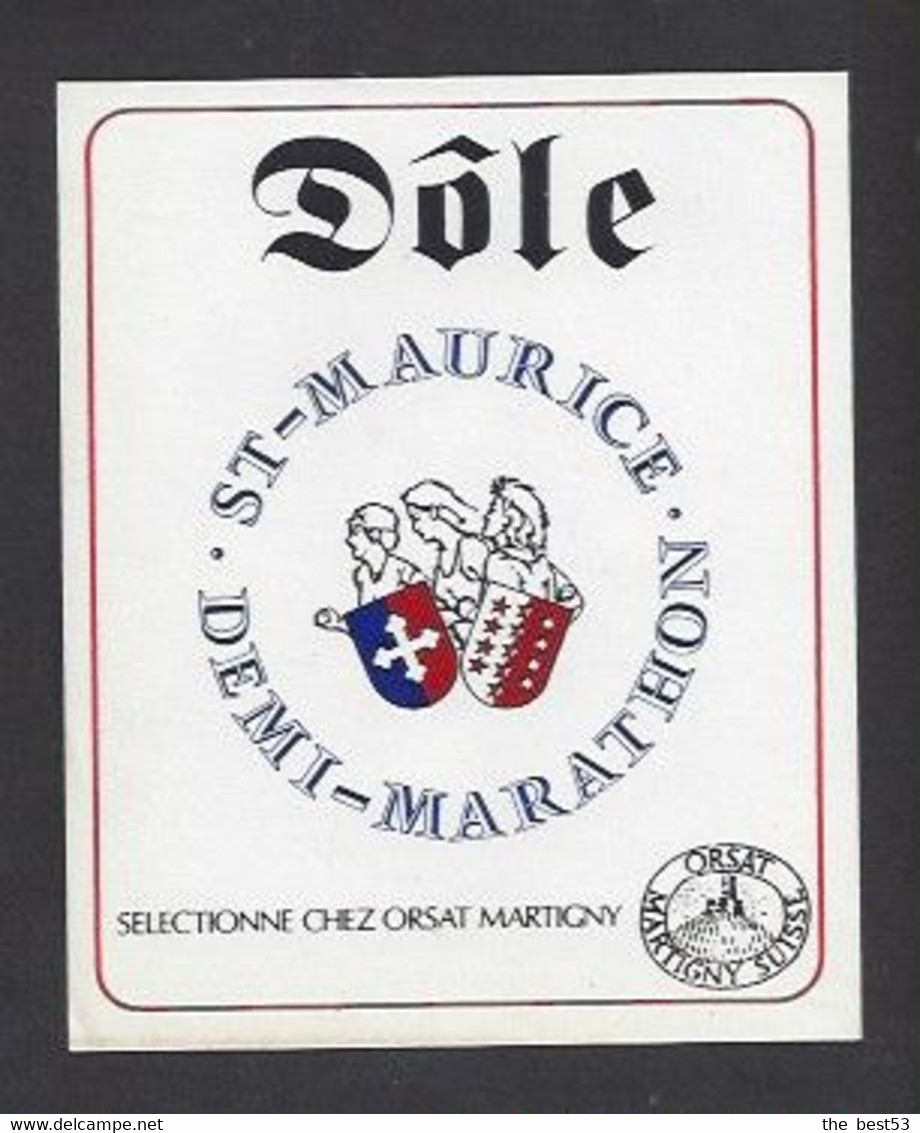 Etiquette De Vin Dôle - Demi Marathon à Saint Maurice (Suisse) - Thème Course à Pieds, Cross - Other & Unclassified