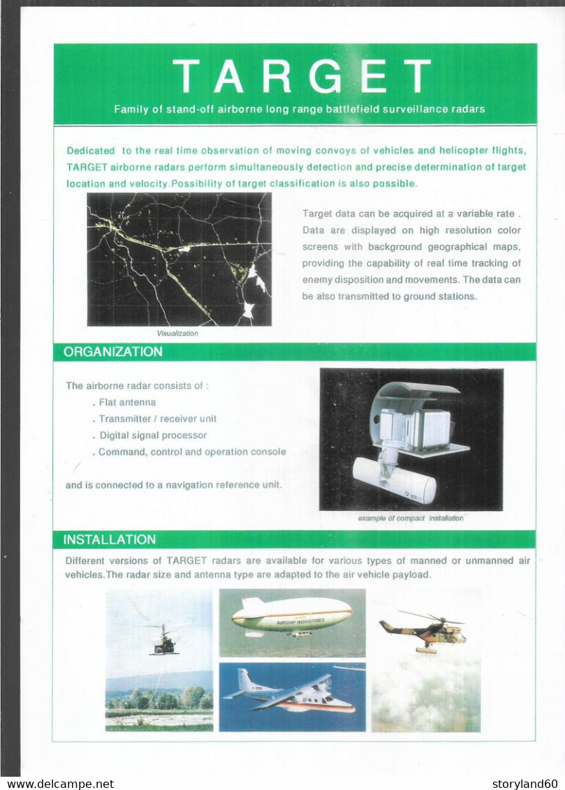 Dirigeable Aérostation, Lot De Documents Publicitaires Années 80-90 ,flyers Et Photos , Aviation , Drones , Radars Lot2 - Advertenties