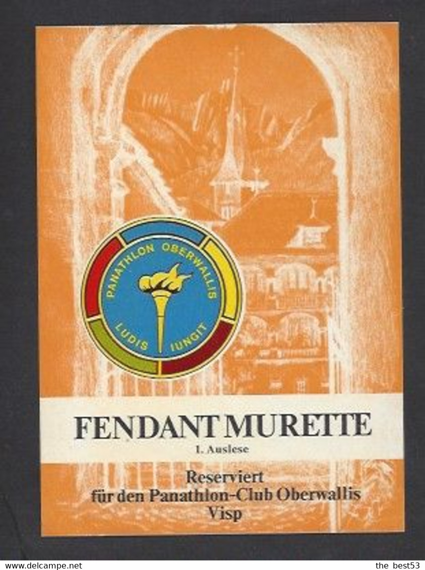 Etiquette De Vin Fendant - Panathion Club Oberwallis à Visp  (Suisse) - Thème Course à Pieds, Cross - Other & Unclassified