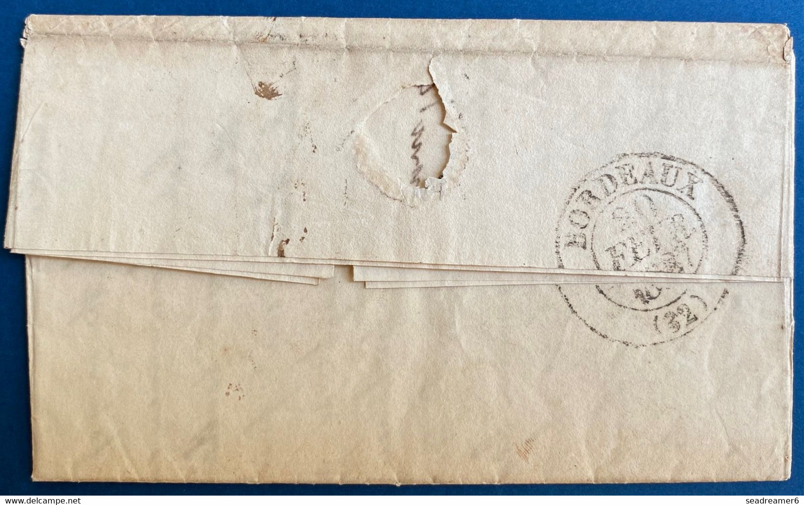 Lettre De New Orleans 1837 Pour La France Bordeaux + Griffe " Pays D'Outremer" + Taxe 2 TTB - …-1845 Vorphilatelie