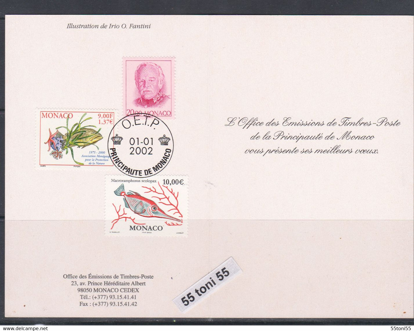 2002 MONACO  VOEUX DE LA POSTE -MonacoPhil 2002 - Lettres & Documents