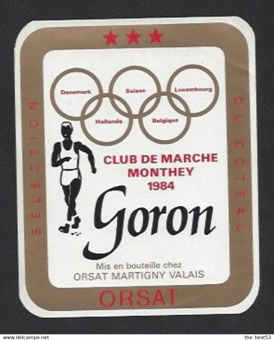 Etiquette De Vin Goron  -  Club De Marche 1984 De Monthey (Suisse) - Other & Unclassified