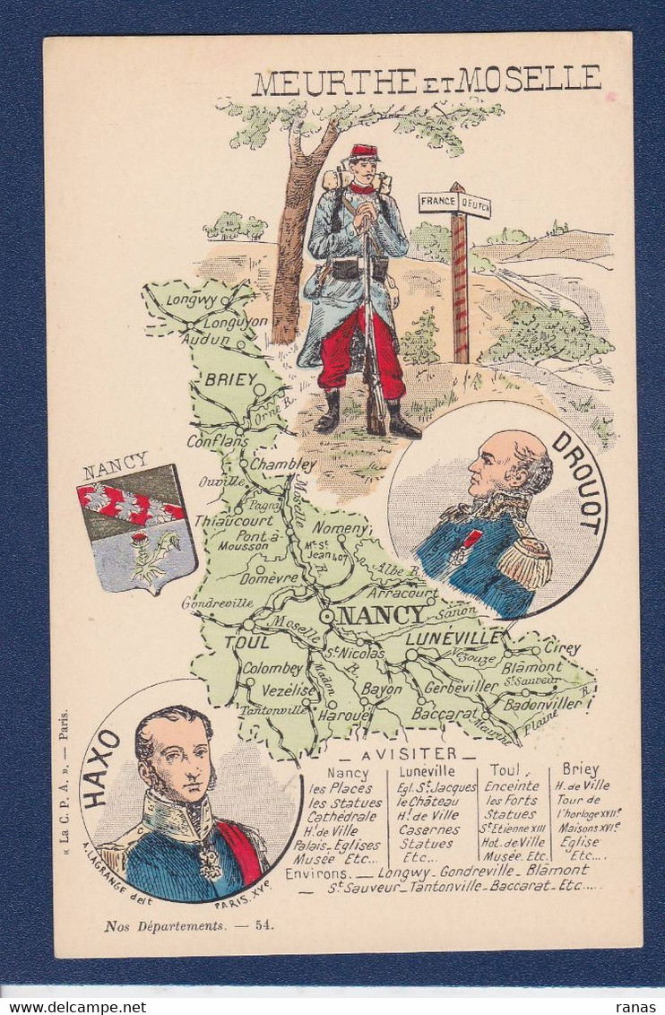 CPA Géographie Cartes Géographiques Non Circulé Dos Non Séparé Meurthe Et Moselle Haxo Drouot - Maps
