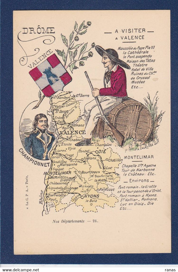 CPA Géographie Cartes Géographiques Non Circulé Dos Non Séparé Drôme Championnet Romans - Mapas