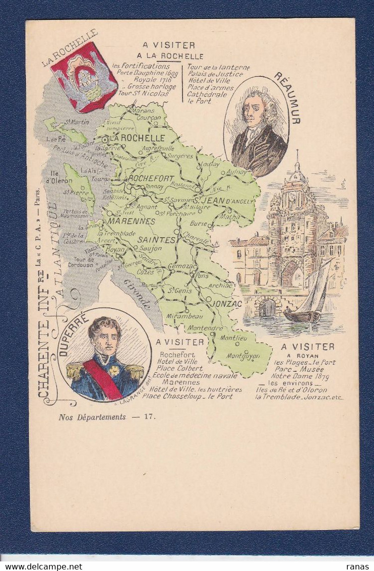 CPA Géographie Cartes Géographiques Non Circulé Dos Non Séparé Charente Duperré Réaumur - Landkarten
